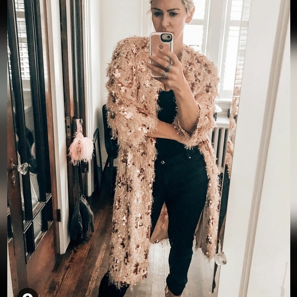 ZARA semi sheer sequin button up shirt dress - Picture 7 of 14